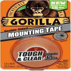 Gorilla Double-Sided Mounting Tape 1"X60"-Clear