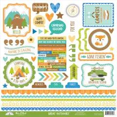 Doodlebug This & That Cardstock Stickers 12"X12"-Great Outdoors