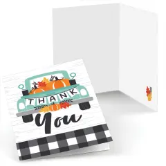 Big Dot of Happiness Happy Fall Truck - Harvest Pumpkin Party Thank You Cards (8 count)