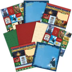 The Polar Express 12" x 12" 9-Sheet Decorative Double Sided Paper Pack for Scrapbooking and Crafts