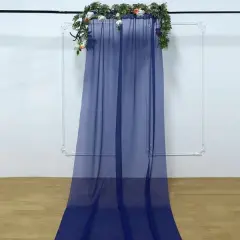 5ft x 14ft Premium Chiffon Sheer Backdrop Navy blue