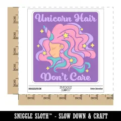 Unicorn Hair Don't Care Waterproof Vinyl Phone Tablet Laptop Water Bottle Sticker Set - 5 Pack
