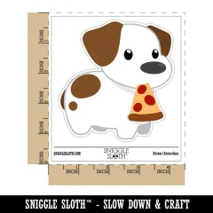 Pizza Jack Russell Terrier Dog Puppy Waterproof Vinyl Phone Tablet Laptop Water Bottle Sticker Set - 5 Pack