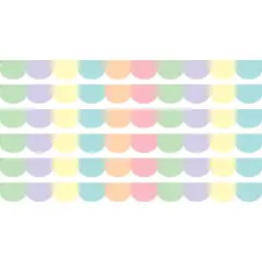 Pastel Pop Scalloped Border Trim, 35 Feet Per Pack, 6 Packs