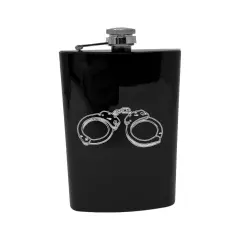 CUSTOM FLASK - Handcuffs 8OZ BLACK FLASK