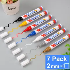 7 Pieces Color Paint Pen, Oil Based Paint Marker, Medium Tip Permanent Paint Markers, Quick Dry Waterproof Paint Pens for Wood Crafts, Rock, Ceramic, Tire, Glass, Fabric, Metal, Canvas