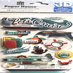 Paper House Let's Cruise Dimensional Stickers