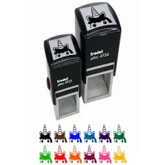 Peeking Unicorn Self-Inking Rubber Stamp Ink Stamper Brown