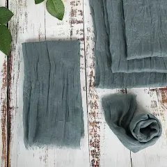 10 Cheesecloth Gauze Cotton Dinner Table Napkins Dusty blue