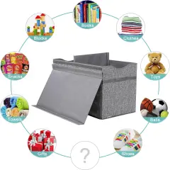 Kids Toy Box Chest - Extra Large Lightweight Collapsible Toy Storage Organizer Boxes Bins Baskets for Kids, Boys, Girls, Nursery Room, Playroom, Closet (Linen Gray)