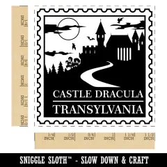 Castle Dracula Transylvania Destination Stamp Self-Inking Rubber Stamp Ink Stamper Black