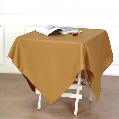 10Pcs Polyester Tablecloth 54 X 54 Inch Gold