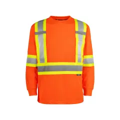 High Visibility Long Sleeve Safety T-shirt | RADYAN&reg; Safety orange