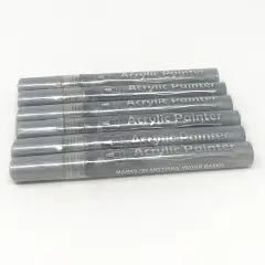 Assorted Acrylic Paint Marker Set 6pcs Silver