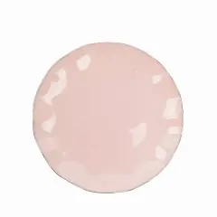 9" Round Disposable Salad Dinner Plastic Plates Gold Wavy Trim Blush