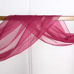 18 feet Sheer Organza CURTAIN Panel BACKDROP Drape Fuchsia