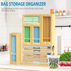 8 in 1 Bamboo Storage Bag & Wrap Organizer