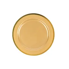 Round Plastic Dessert Plates with Gold Rim