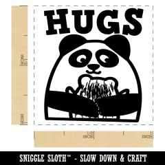 Hugs Panda Parent Child Self-Inking Rubber Stamp Ink Stamper Blue
