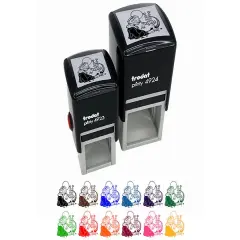 Bearded Dragon Lazy Lizard Self-Inking Rubber Stamp Ink Stamper Yellow