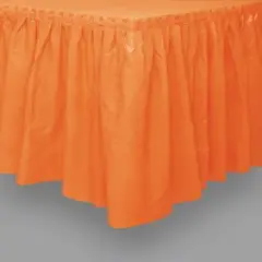 Orange Plastic Table Skirt, 29" x 14', 1ct