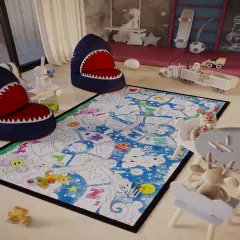 ABC'S Learning Coloring Poster Washable Rug Preschool Toddler Kindergarten Activity Art Homeschool Daycare Decor For Playroom Markers Gift