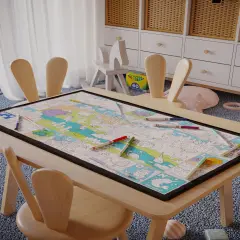 ABC'S Zoo Theme Animals Learning Coloring Poster Washable Rug Preschool Toddler Kindergarten Activity Art Homeschool Daycare Decor Playroom