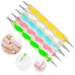 Kitcheniva 5 Pcs Dotting Manicure Tools Marbleizing Painting Dot Pen Multicolor