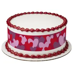 Multi Hearts Edible Cake Topper Image Strips