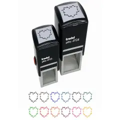 Heart Shaped Rustic Wreath Wedding Decor Self-Inking Rubber Stamp Ink Stamper Purple