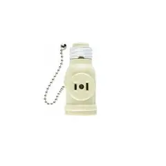 Stanley Stanley 2-Outlet Pull Chain Lamp Holder Socket Adapter White