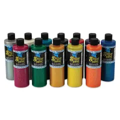 Chroma Glitter Tempera Paints - Assorted, Set of 12, 16 oz