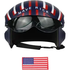 Deluxe Navy Blue Maverick Pilot Helmet Costume Accessory