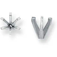 14K White Gold 6 Prong Round High & Heavy Setting 6.5mm
