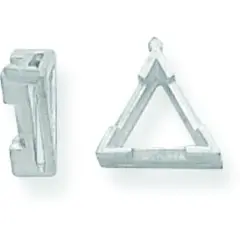 14K White Gold Triangle Airline V-End Setting 6mm