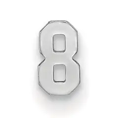 14K White Gold Number 8 4mm