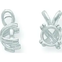 14K White Gold 0.5ct 4 Prong Round Pendant Setting