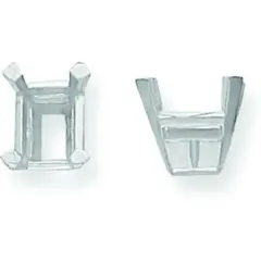 14K WG 4 Prong Emerald Cut Center Head 3.5x4.5mm