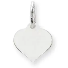 14K White Gold Heart Charm 0.621 grams Jewerly 15mm x 10mm