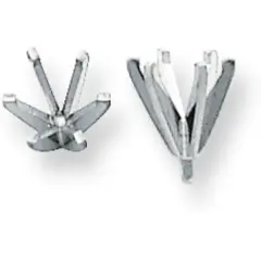14K White Gold 6 Prong Round Peg High Setting 10.4mm