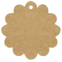 Wrapables 50 Gift Tags/Kraft Hang Tags with Free Cut Strings for Gifts, Crafts & Price Tags Flower