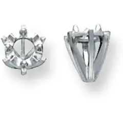 14K White Gold 6 Prong Round Low Illusion Setting 2mm