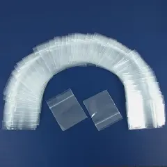 100 Self Sealing, Zipline Brand Bags, Clear 2 mil. Thick Plastic - 2' X 2' (50mm x 50mm)
