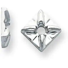 14K White Gold Square Top Setting 2.4mm 9mmOD