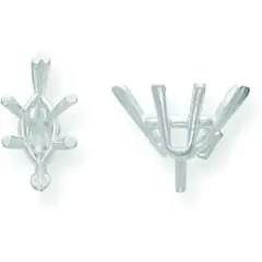 14K White Gold 6 Prong Marquise Peg Setting 8.5x4.5mm