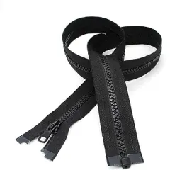 30" Ski & Sport Vislon Zipper ~ YKK #5 Molded Plastic ~ Separating - Black (1 Zipper/Pack) Made in USA