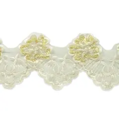 3 1/2" Vintage Rose Lace Trim Ivory