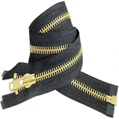 #8 Extra Heavy Jacket Separating Zipper - YKK Brass Metal Separating - Color Black - Made in The United States - Choose Your Length - 1 Zipper Per Pack (Black - 27" Inches)