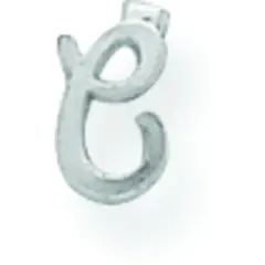 14K White Gold Letter C