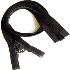 YKK #10 Boat Top Zipper, Black 144" Inch, Seperating Double Metal Tab Slider